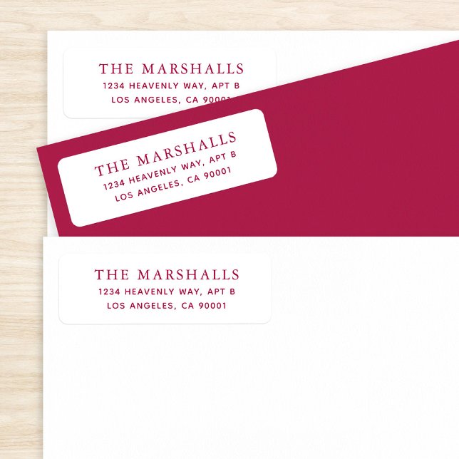 Simple Serif Last Name Cranberry Red on White (Creator Uploaded)