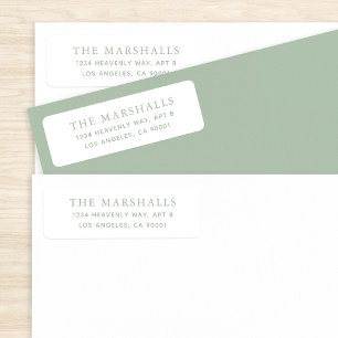 Simple Serif Last Name Sage Green on White