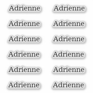 Simple Serif Name Labels Set of 12 Custom Stickers