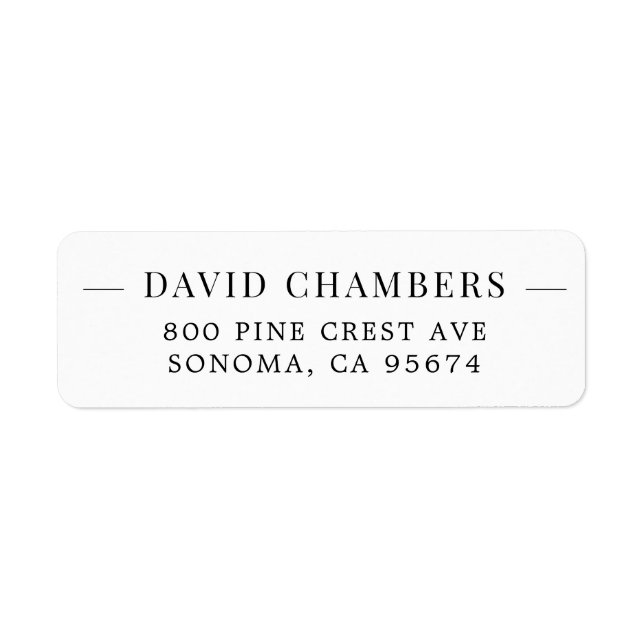 Simple Serif Return Address Label (Front)