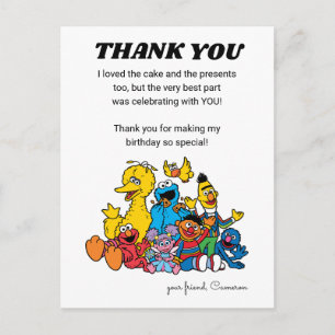 Simple Sesame Street Pals 1st Birthday Postcard