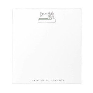 Simple Sewing Machine Quilter Personalized Name  Notepad