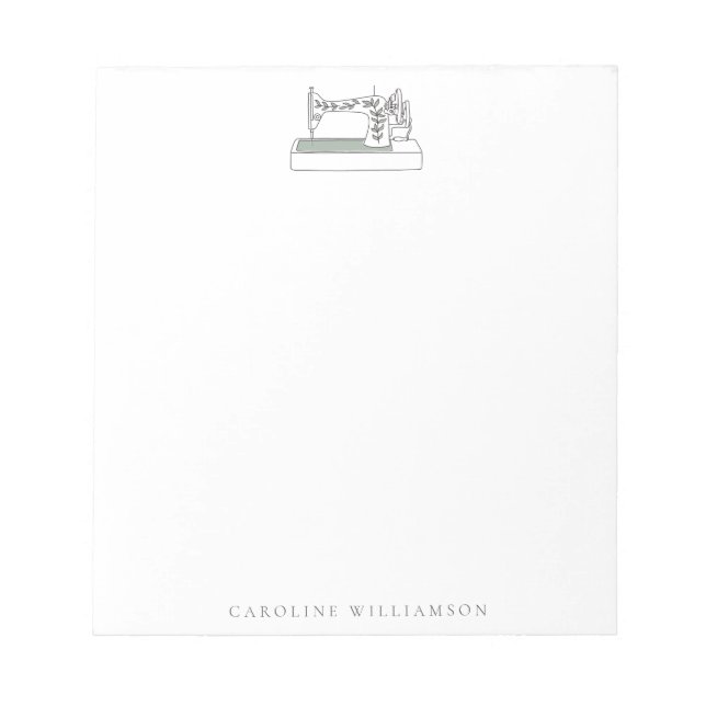 Simple Sewing Machine Quilter Personalized Name  Notepad (Front)