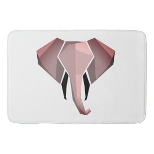 Simple Shapes Geometrics Elephant Head Bath Mat