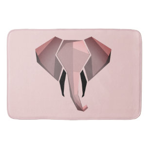 Simple Shapes Geometrics Elephant Head  Bath Mat