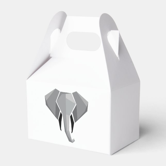 Simple Shapes Geometrics Elephant Head  Favor Box (Front Side)