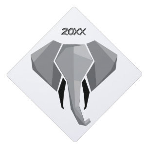Simple Shapes Geometrics Elephant Head Graduation Cap Topper