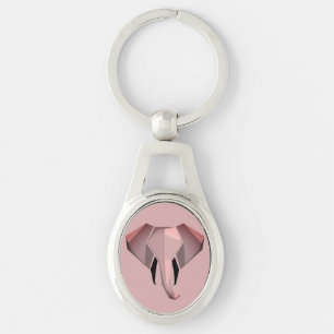 Simple Shapes Geometrics Elephant Head  Keychain