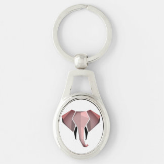 Simple Shapes Geometrics Elephant Head Keychain