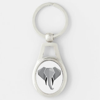 Simple Shapes Geometrics Elephant Head Keychain