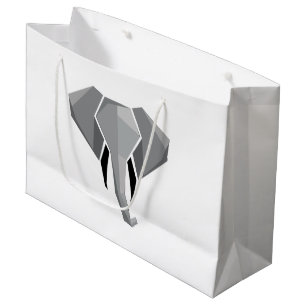Simple Shapes Geometrics Elephant Head Large Gift Bag