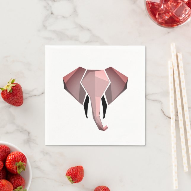 Simple Shapes Geometrics Elephant Head  Napkin (Insitu)