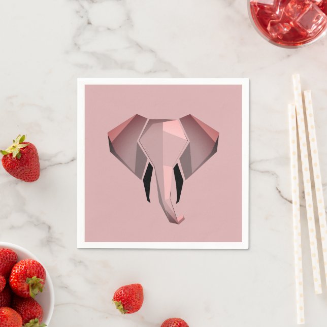 Simple Shapes Geometrics Elephant Head  Napkin (Insitu)