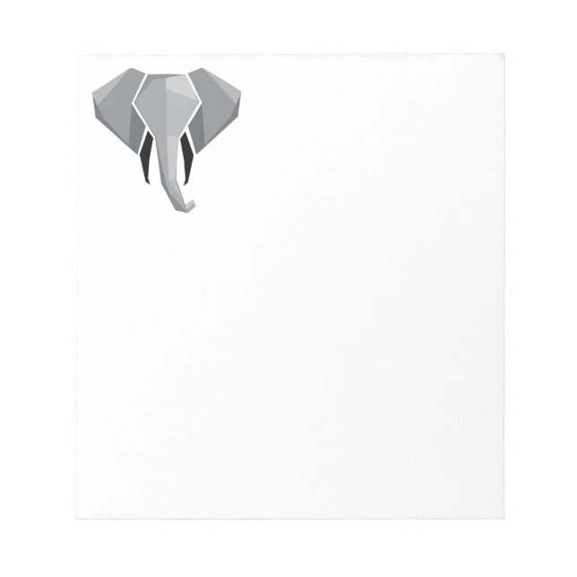 Simple Shapes Geometrics Elephant Head  Notepad (Front)