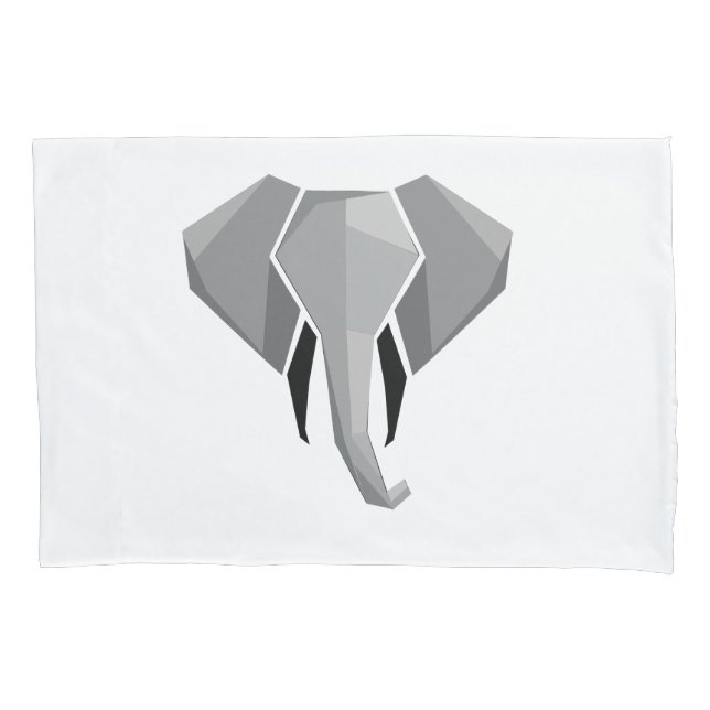 Simple Shapes Geometrics Elephant Head  Pillowcase (Front)