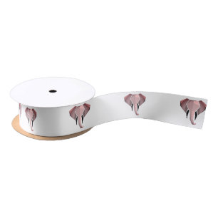 Simple Shapes Geometrics Elephant Head  Satin Ribbon