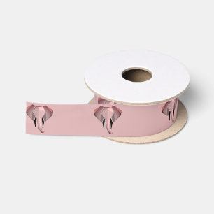 Simple Shapes Geometrics Elephant Head Satin Ribbon