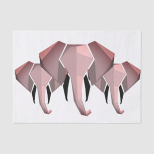 Simple Shapes Geometrics Elephant Head Tissue Paper