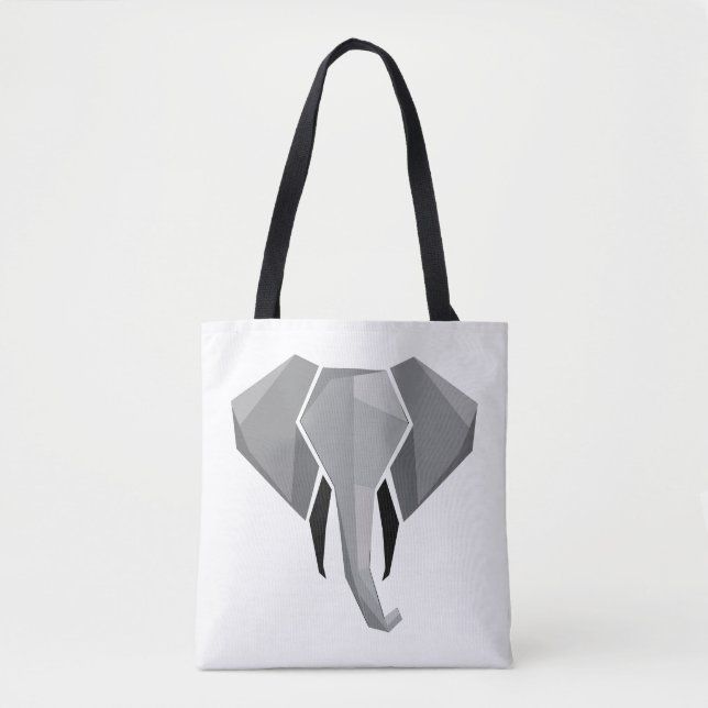Simple Shapes Geometrics Elephant Head  Tote Bag (Front)