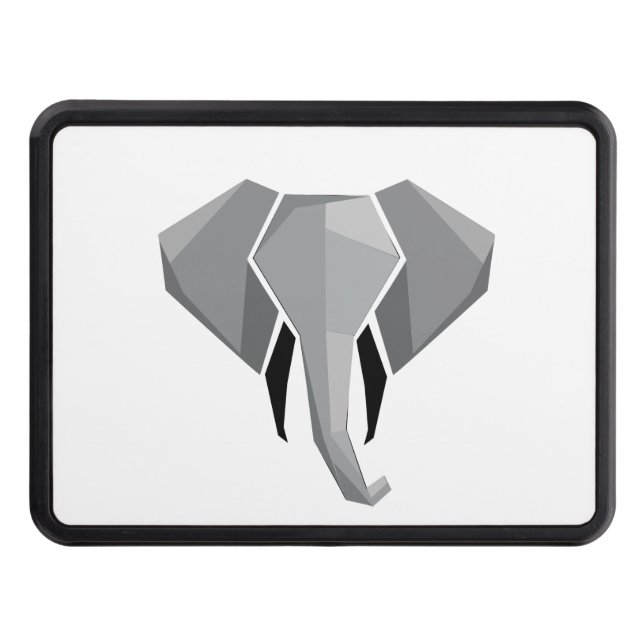 Simple Shapes Geometrics Elephant Head  Trailer Hitch Cover (Front)