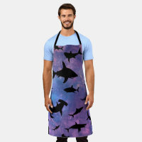 Simple shark fish jaws whale ocean galaxy pattern
