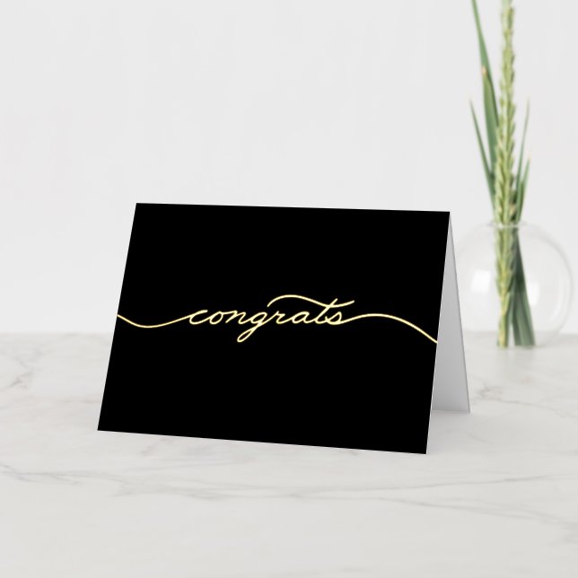 Simple Shiny Congrats Foil Greeting Card (Front)