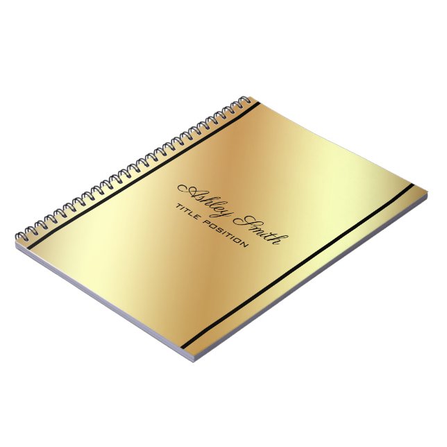 Simple Shiny Gold Notebook (Left Side)