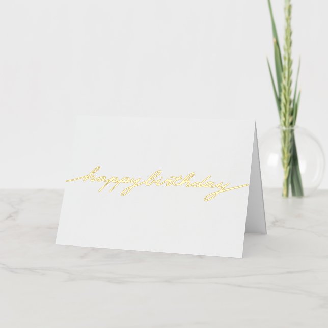 Simple Shiny Happy Birthday Foil Greeting Card (Front)