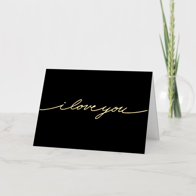 Simple Shiny I Love You Foil Greeting Card (Front)