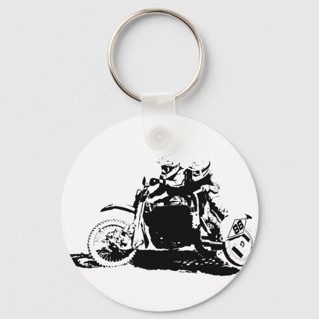 Simple Sidecarcross Design Keychain (Front)