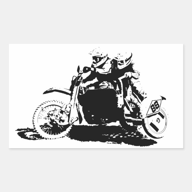 Simple Sidecarcross Design Sticker (Front)
