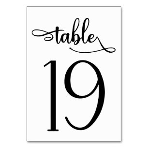 Simple sign 3.5x5 table number Table 19