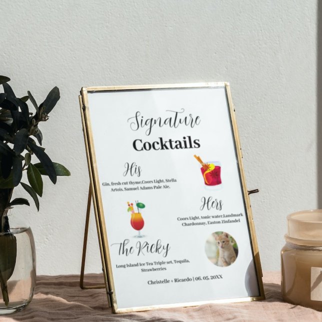 Simple signature cocktails wedding  bar Poster (Creator Uploaded)