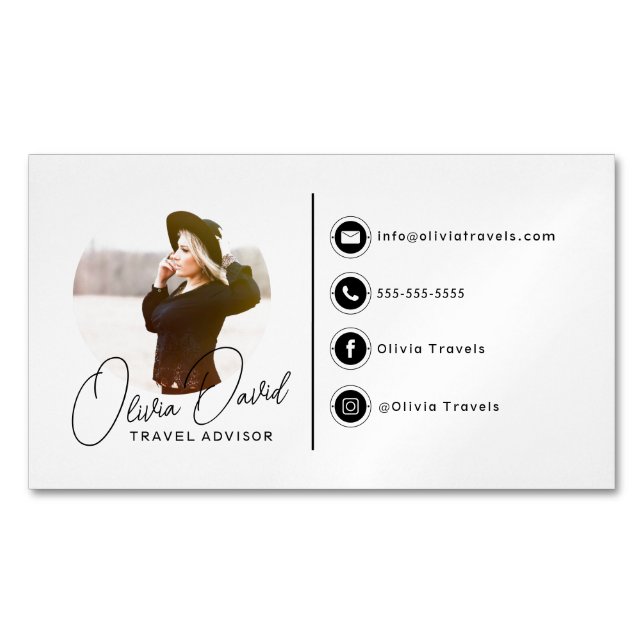 Simple Signature Magnetic Business Card (Front)