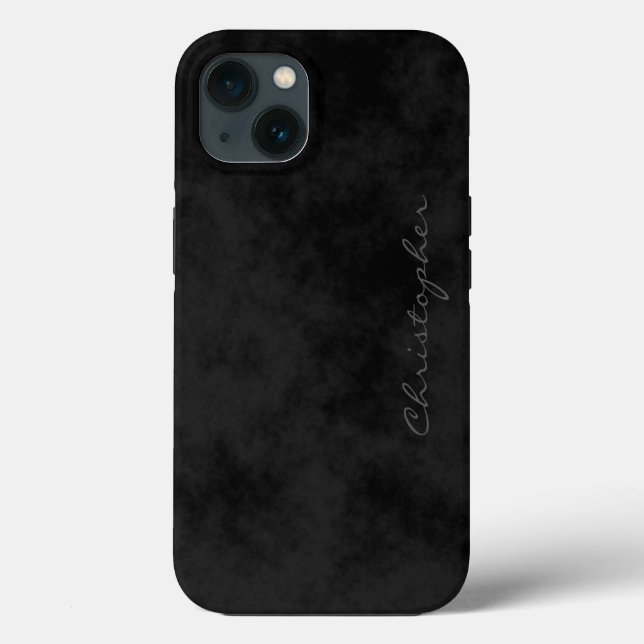 Simple Signature Mottled Black Case-Mate iPhone Case (Back)