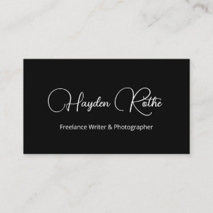 Simple Signature Script Black Business Card