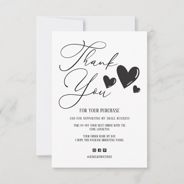 Simple Signature Script Hearts Order Thank You (Front)