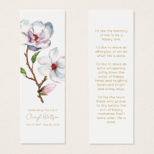 Simple signet de prière funéraire Magnolia