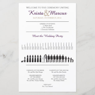 Simple Silhouettes Wedding Program