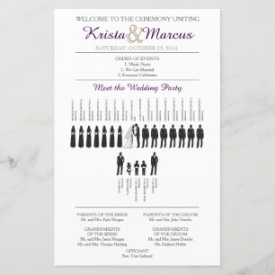 Simple Silhouettes Wedding Program