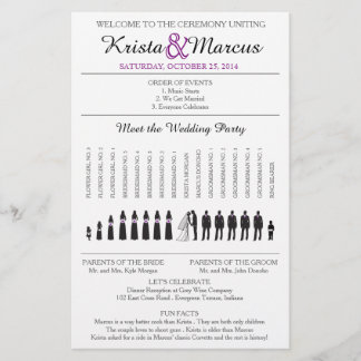 Simple Silhouettes Wedding Program Flyer
