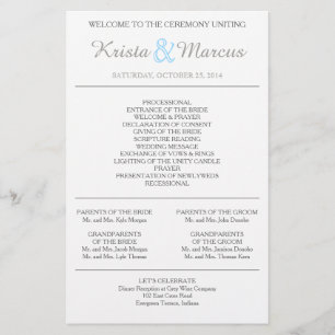 Simple Silhouettes Wedding Program Flyer