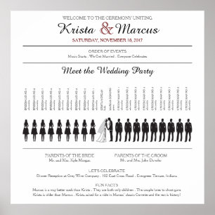 Simple Silhouettes Wedding Program Poster