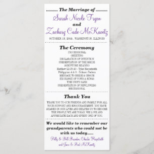 Simple Silhouettes Wedding Program Rack Card-Viole