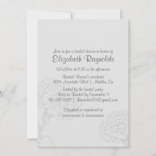 Simple Silver Bridal Shower Invitations