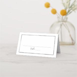 Simple Silver Frame Wedding Reception Place Card