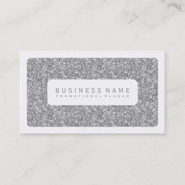 Simple Silver Glitter Loyalty Card (Front)