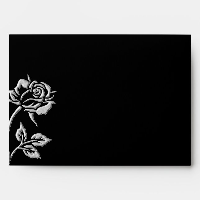 Simple Silver Rose Envelope (Front)
