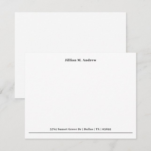Simple Single Border Monogram Return Address Card (Front/Back)