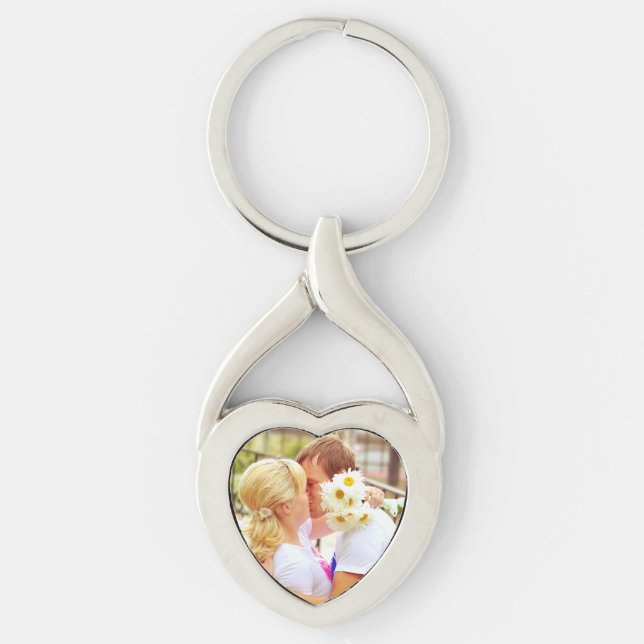Simple Single Custom Photo Keepsake Keychain (Front)